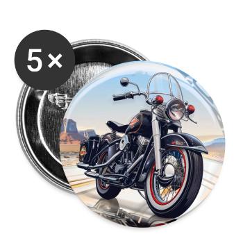 Vintage moto usa - Lot de 5 grands badges (56 mm) - blanc - Devant