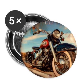 Vintage moto usa desert - Lot de 5 grands badges (56 mm) - blanc - Devant