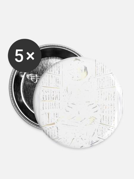 Mitternachtskaffee Bücher Tattoo Kunst - Buttons groß 56 mm (5er Pack) - Weiß