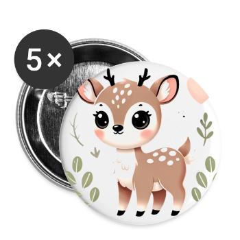 Adorable_D - Lot de 5 grands badges (56 mm) - blanc - Devant