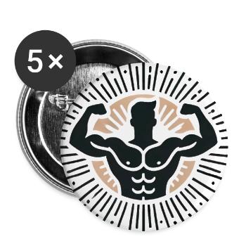 Strength is Earned Motivational Badge - Buttons large 2.2''/56 mm (5-pack) - white - Front