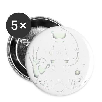 Scuba Diver mit OK Geste Grafik - Buttons groß 56 mm (5er Pack) - Weiß - Vorne