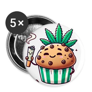 Chill Muffin with Leaf Joint - Buttons large 2.2''/56 mm (5-pack) - white - Front