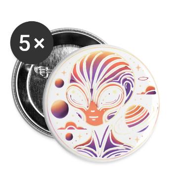 Savi étranger - Lot de 5 grands badges (56 mm) - blanc - Devant