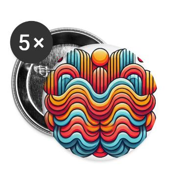 Retro Gradient Social Club Badge - Lot de 5 grands badges (56 mm) - blanc - Devant