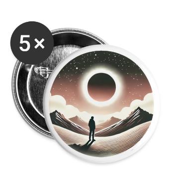 Eclipse Gaze Silhouette Design - Buttons large 2.2''/56 mm (5-pack) - white - Front