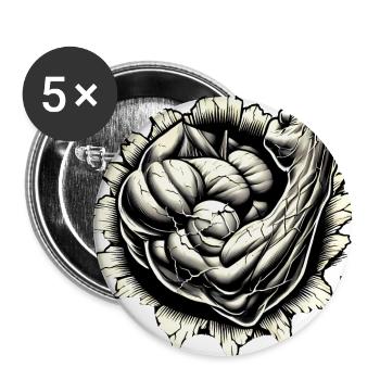 Muscular Arm Breaking Through Wall - Buttons large 2.2''/56 mm (5-pack) - white - Front