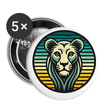 Cooler Than a Cat - Buttons large 2.2''/56 mm (5-pack) - white - Front