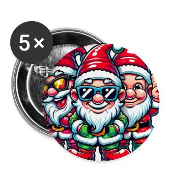 Ill Be Gnome for Christmas Design - Buttons large 2.2''/56 mm (5-pack) - white - Front