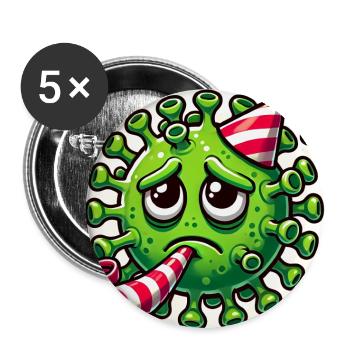 Trauriger Keim Party Aufkleber Design - Buttons groß 56 mm (5er Pack) - Weiß - Vorne
