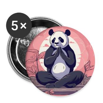 Ein Zen-Panda - Buttons groß 56 mm (5er Pack) - Weiß - Vorne