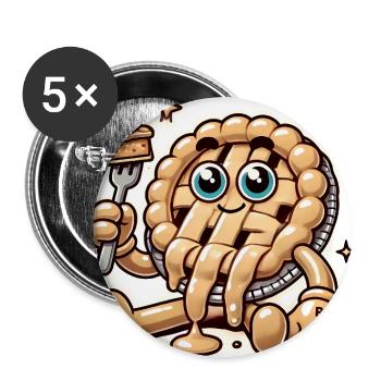 Funny Existential Pie Cartoon Design - Buttons large 2.2''/56 mm (5-pack) - white - Front