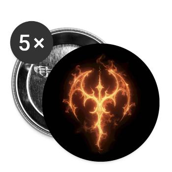 Symbole du bouclier anti-feu - Lot de 5 grands badges (56 mm) - blanc - Devant