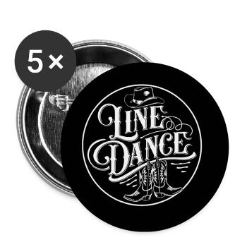 Line Dancing Country Dance - Line Dance Tanzen - Buttons large 2.2''/56 mm (5-pack) - white - Front