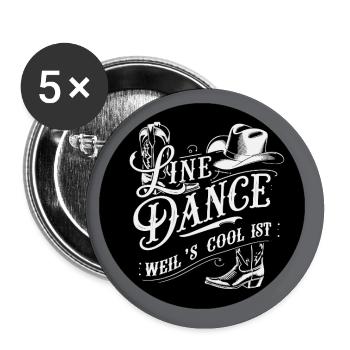 Ich liebe Line Dance Mitglied Tanzgruppe Training - Buttons groß 56 mm (5er Pack) - Weiß - Vorne