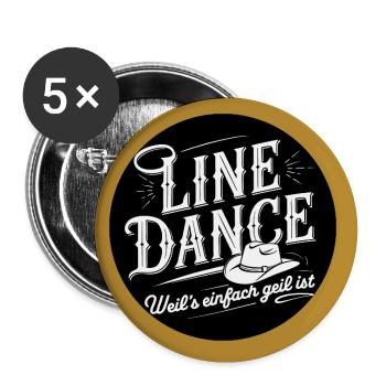 Ich liebe Line Dance Mitglied Tanzgruppe Training - Buttons groß 56 mm (5er Pack) - Weiß - Vorne