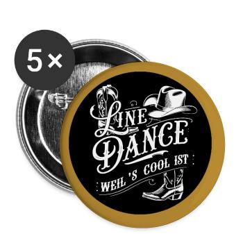 Ich liebe Line Dance Mitglied Tanzgruppe Training - Buttons groß 56 mm (5er Pack) - Weiß - Vorne