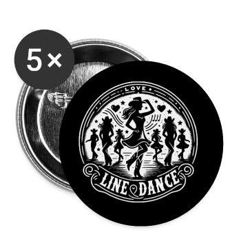 I Love Line Dance Member Dance Group Training - Buttons large 2.2''/56 mm (5-pack) - white - Front
