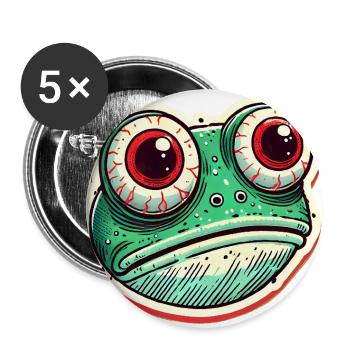 Lustige Frosch-Liebhaber-Vintage-Illustration - Buttons groß 56 mm (5er Pack) - Weiß - Vorne