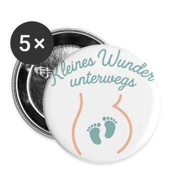 Little miracle on the way – Sweet pregnancy d - Buttons large 2.2''/56 mm (5-pack) - white - Front