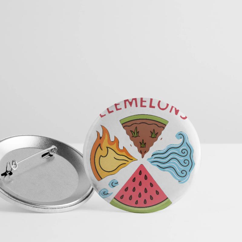 Elemelons Conception élémentaire de pastèque Lot de 5 grands badges (56 mm)