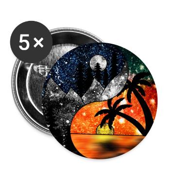Cosmic Yin And Yang Landscapes - Buttons large 2.2''/56 mm (5-pack) - white - Front