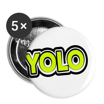 YOLO | You Only Live Once - Buttons large 2.2''/56 mm (5-pack) - white - Front