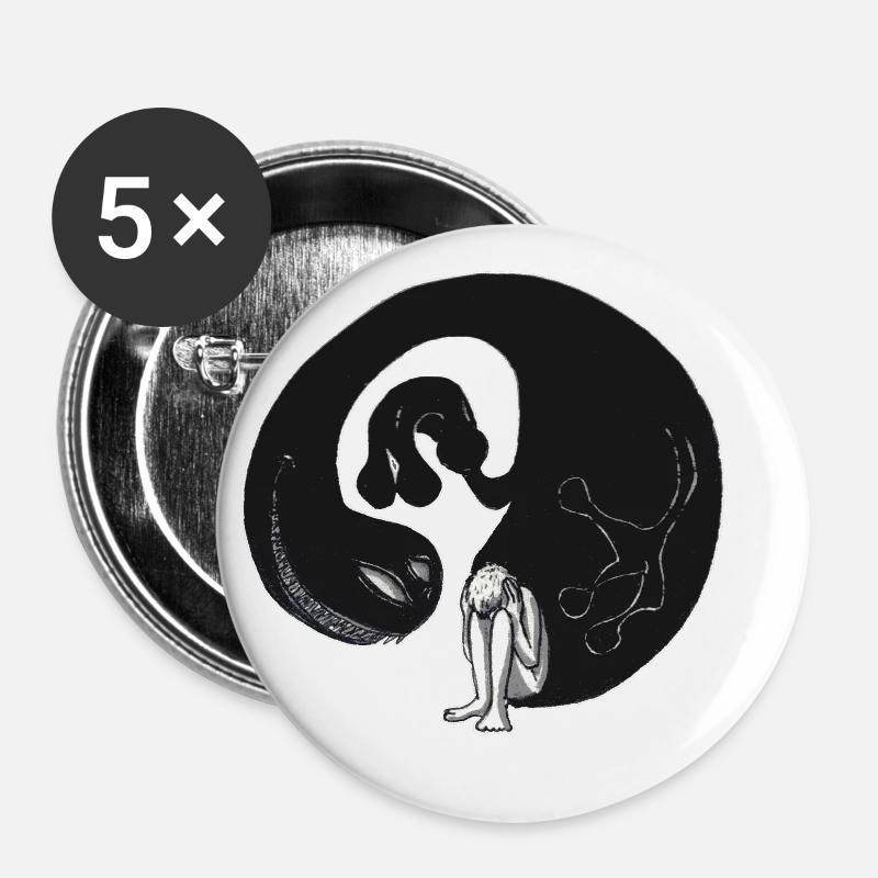 Depression - Buttons large 2.2''/56 mm (5-pack) - white