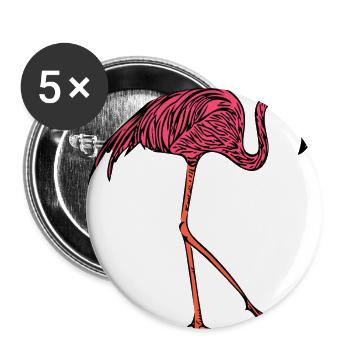Flamingo - Buttons groß 56 mm (5er Pack) - Weiß - Vorne
