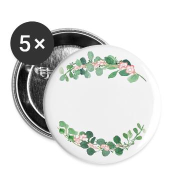 (eukalyptus_wreath) - Buttons groß 56 mm (5er Pack) - Weiß - Vorne