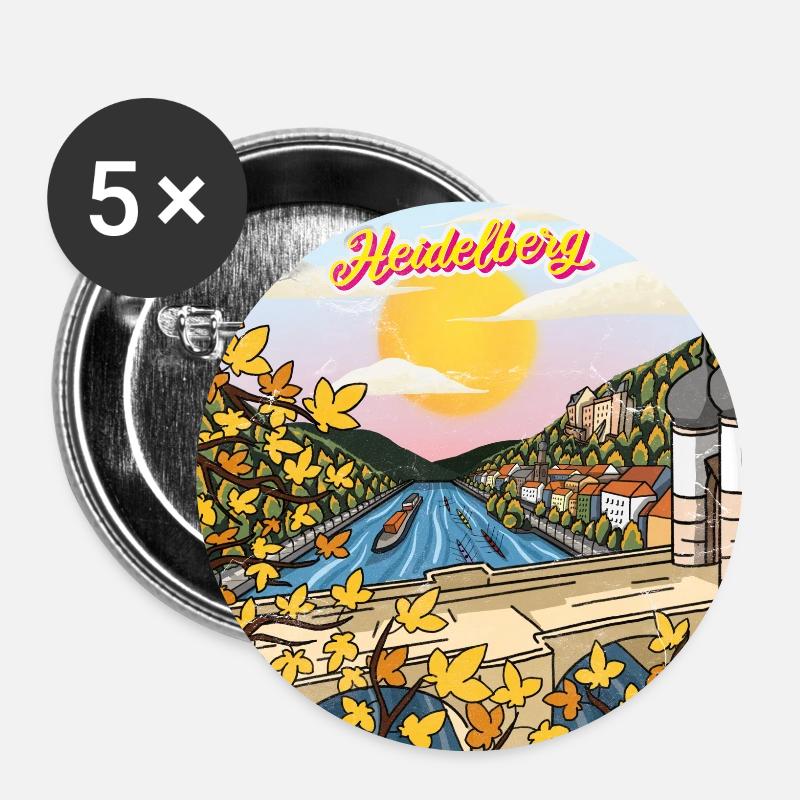 Heidelberg - Buttons large 2.2''/56 mm (5-pack) - white