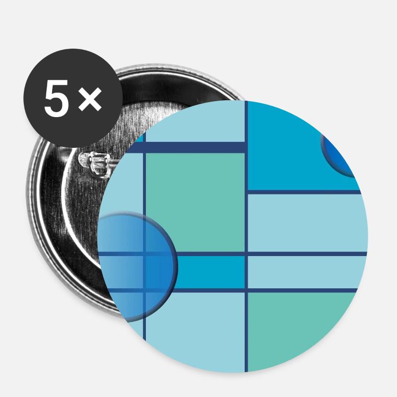 Mondrian in the sky - Buttons large 2.2''/56 mm (5-pack) - white