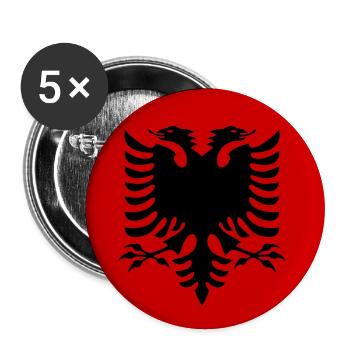 Albania Flag Round - Buttons large 2.2''/56 mm (5-pack) - white - Front