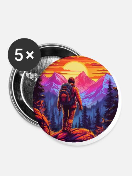 Episches Abenteuer Quest #adventure - Buttons groß 56 mm (5er Pack) - Weiß