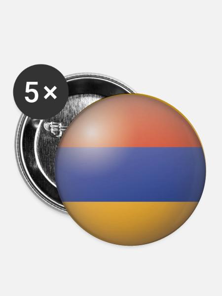 Armenien Emblem - Buttons groß 56 mm (5er Pack) - Weiß