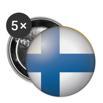 Finnland Emblem - Buttons groß 56 mm (5er Pack) - Weiß - Vorne