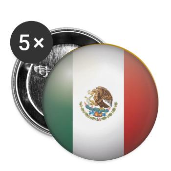 Mexiko Emblem - Buttons groß 56 mm (5er Pack) - Weiß - Vorne