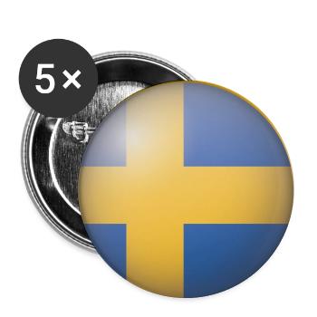 Schweden Emblem - Buttons groß 56 mm (5er Pack) - Weiß - Vorne