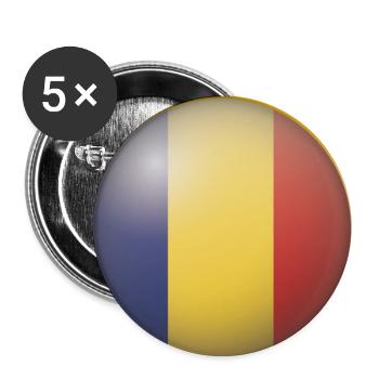 Rumänien Emblem - Buttons groß 56 mm (5er Pack) - Weiß - Vorne