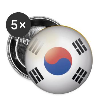 Südkorea Emblem - Buttons groß 56 mm (5er Pack) - Weiß - Vorne