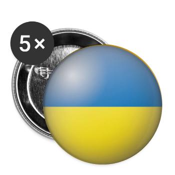 Ukraine Emblem - Buttons groß 56 mm (5er Pack) - Weiß - Vorne