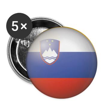Slowenien Emblem - Buttons groß 56 mm (5er Pack) - Weiß - Vorne
