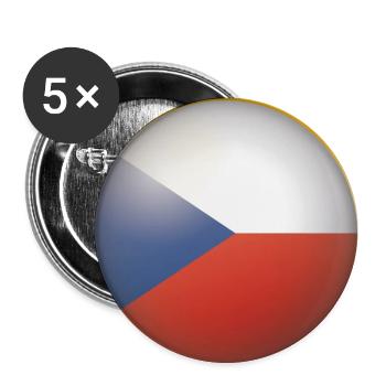 Tschechien Emblem - Buttons groß 56 mm (5er Pack) - Weiß - Vorne