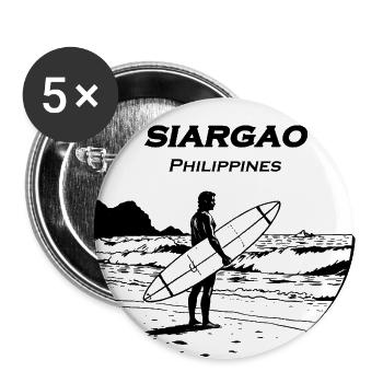 Surfeur de Siargao - Lot de 5 grands badges (56 mm) - blanc - Devant
