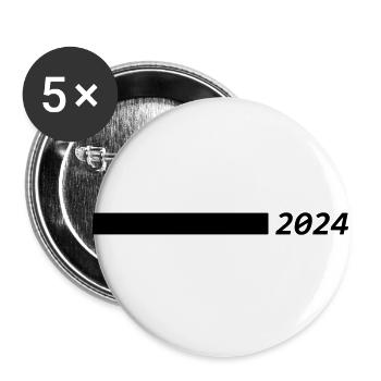 2024 année - Lot de 5 grands badges (56 mm) - blanc - Devant