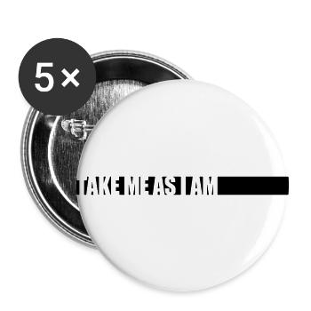 Logo Take me - Buttons groß 56 mm (5er Pack) - Weiß - Vorne