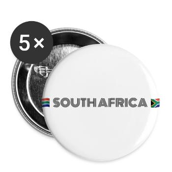 South Africa - Lot de 5 grands badges (56 mm) - blanc - Devant