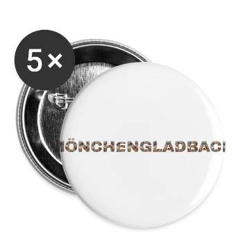 Mönchengladbach Hund - Buttons groß 56 mm (5er Pack) - Weiß - Vorne