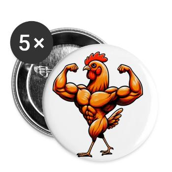 Don't Skip Leg Day Palestra GYM Spiritosa Lustig - Buttons groß 56 mm (5er Pack) - Weiß - Vorne
