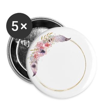 Personalisable Boho Ressort Cercle 2 - Lot de 5 grands badges (56 mm) - blanc - Devant